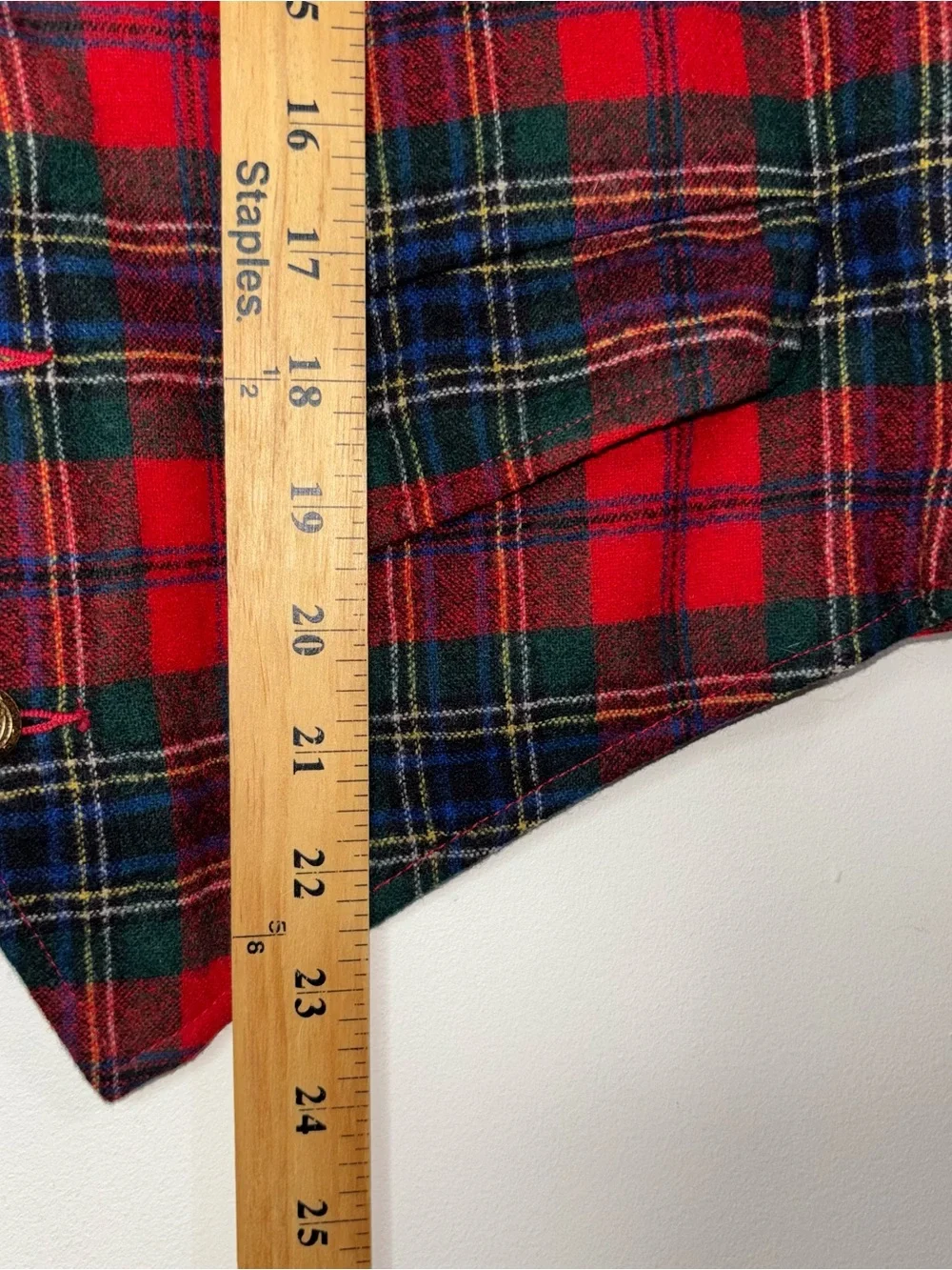 Vintage Pendleton Wool Vest Men's 40 Red Tartan Scottish Plaid Buttons Pockets